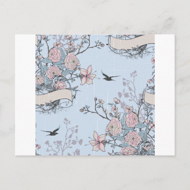 Cartão Postal chique pastel (Frente)