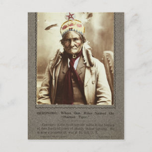 Cartão Postal Chiricahua Apache Líder Indiano Geronimo Portrait