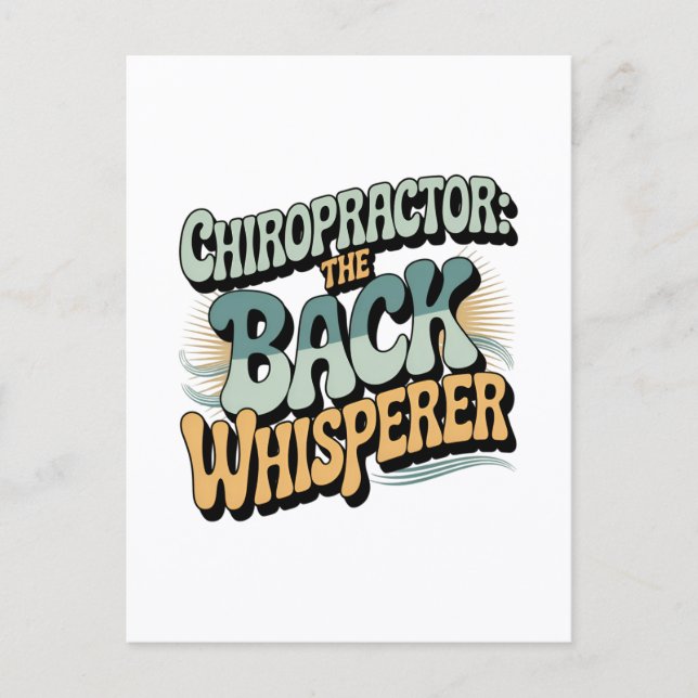 Cartão Postal Chiropractor Back Whisperer Gift Idea (Frente)