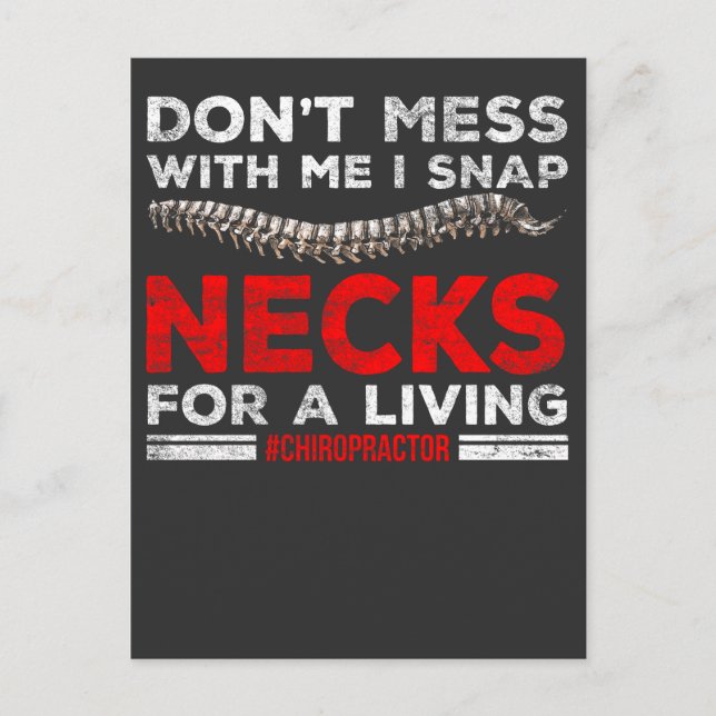Cartão Postal Chiropractor Engraçado Cita Ossos Quebrados Chirop (Frente)