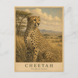 Cartão Postal Chita Savana da África Oriental VINTAGE