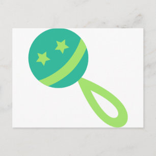 Cartão Postal chocalho de bebê verde