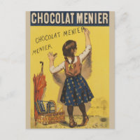 Chocolat Menier Little Girl Escrevendo