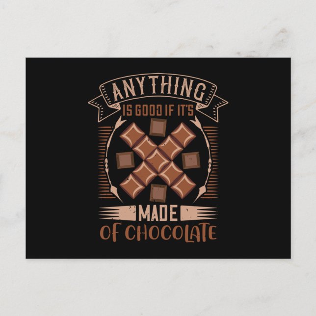 Cartão Postal Chocolate - Bom Quando Feito De Chocolate (Frente)