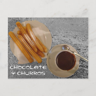 Cartão Postal Chocolate Caliente con Churros