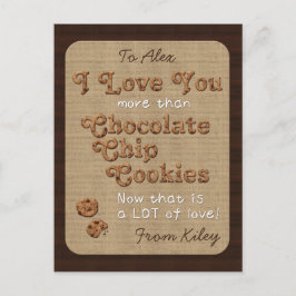 Cartão Postal Chocolate Chip Crispy Yummy Cookies Ouro Brown