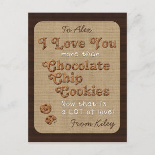 Cartão Postal Chocolate Chip Crispy Yummy Cookies Ouro Brown