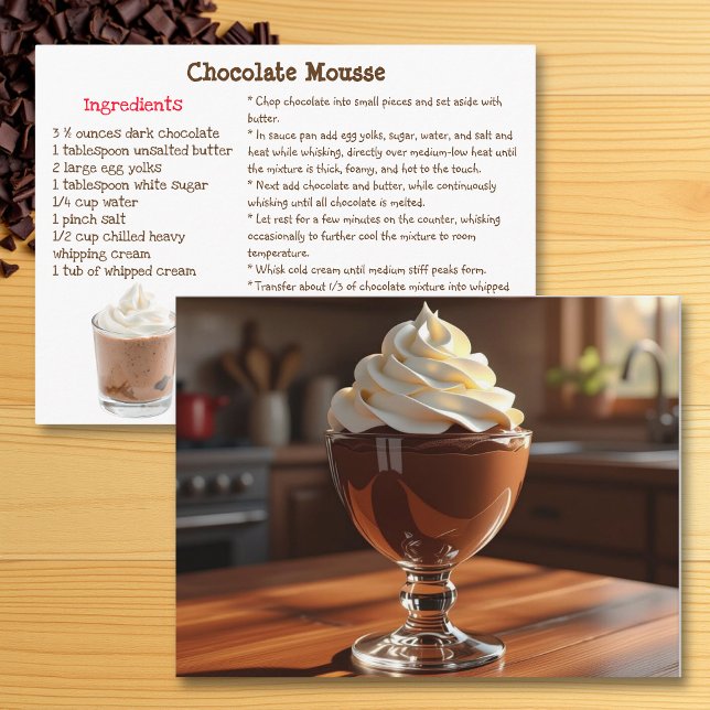 Cartão Postal Chocolate  Mousse Recipe Card (Criador carregado)