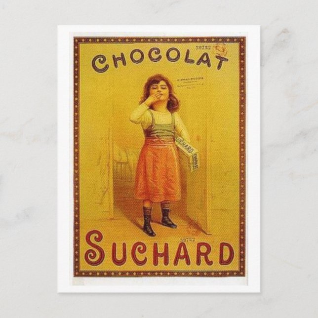 Cartão Postal Chocolate Suchard Vintage Ad (Frente)