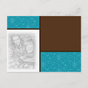 Cartão Postal Chocolate/Teal 2 Modelo fotográfico