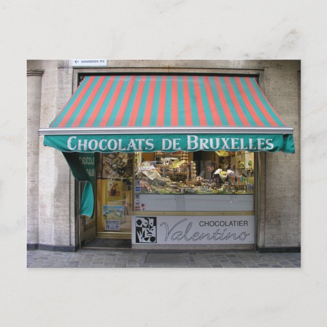 Cartão Postal Chocolatier, Bruxelas, Bélgica (Frente)