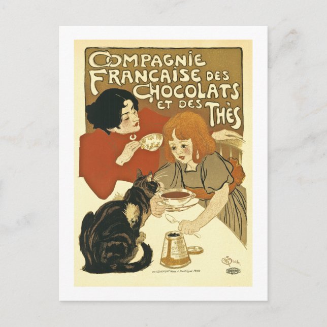 Cartão Postal Chocolats Vintage Anúncio Francês (Frente)