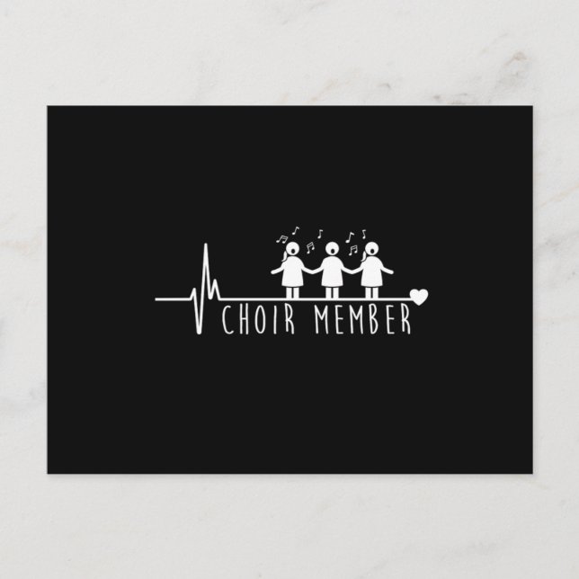 Cartão Postal Choir Member Heartbeat Chorus Choral Music Notes G (Frente)
