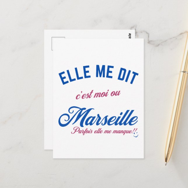 Cartão Postal Choix Cornélien : Amour ou Marseille" (Frente/Verso In Situ)