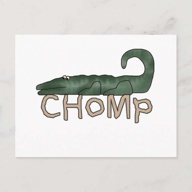 Cartão Postal Chomp o camiseta e os presentes do jacaré (Frente)