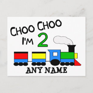 Cartão Postal Choo Choo Estou com 2! Com TRENO