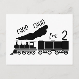 Cartão Postal Choo Choo eu tenho 2, Menino de 2 anos