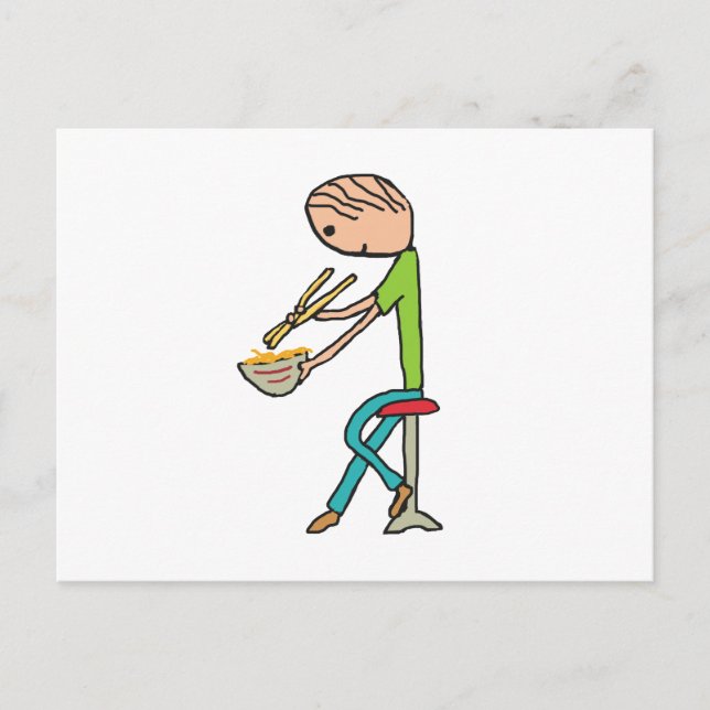 Cartão Postal Chopsticks E Noodles (Frente)