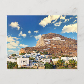 Cartão Postal Chora com igreja Panagia em Folegandros