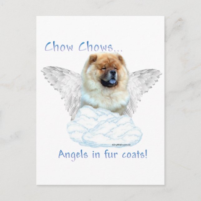 Cartão Postal Chow Chow Angel (Frente)
