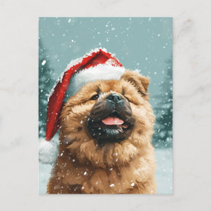 Cartão Postal Chow Chow Christmas