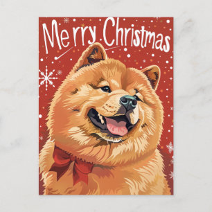Cartão Postal Chow Chow Christmas