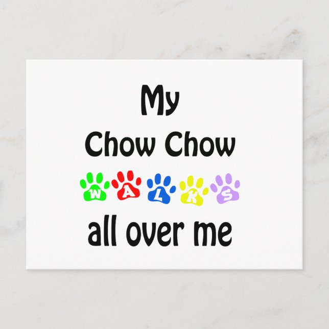 Cartão Postal Chow Chow Walks Design (Frente)