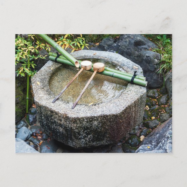 Cartão Postal Chōzubachi no templo Ginkaku-ji (Frente)