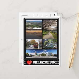 Cartão Postal Christchurch - Eu Amo - Nova Zelândia -