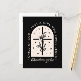 Cartão Postal Christian cita apenas uma garota que ama Jesus cru