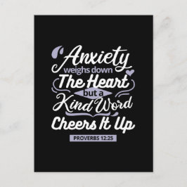 Cartão Postal Christian Encouragement Quote – Anxiety & Kindness