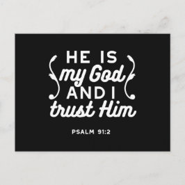Cartão Postal Christian Faith Quote – Trust in God Psalm 91:2