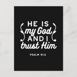 Cartão Postal Christian Faith Quote – Trust in God Psalm 91:2