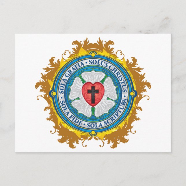 Cartão Postal Christian Gift Luther Rosa Jesus cruza os anjos de (Frente)