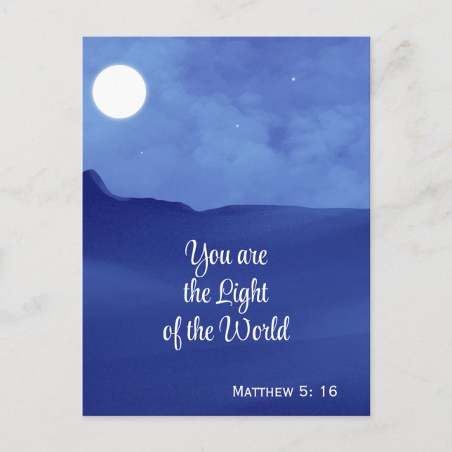 Cartão Postal Christian Light of the World Matthew 5 16 (Frente)