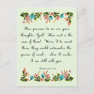 Cartão Postal Christian Quote Art - Salm 139: 17-18