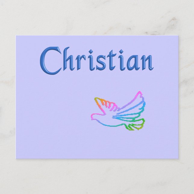 Cartão Postal Christian Rainbow Dove (Frente)