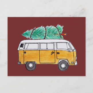 Cartão Postal Christmas Campervan
