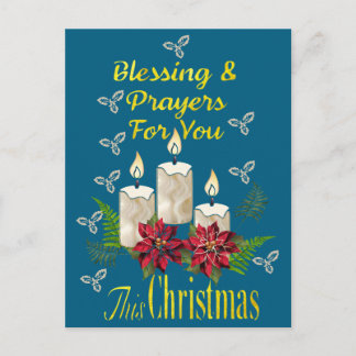 Cartão Postal Christmas Candle Blessings and Prayers