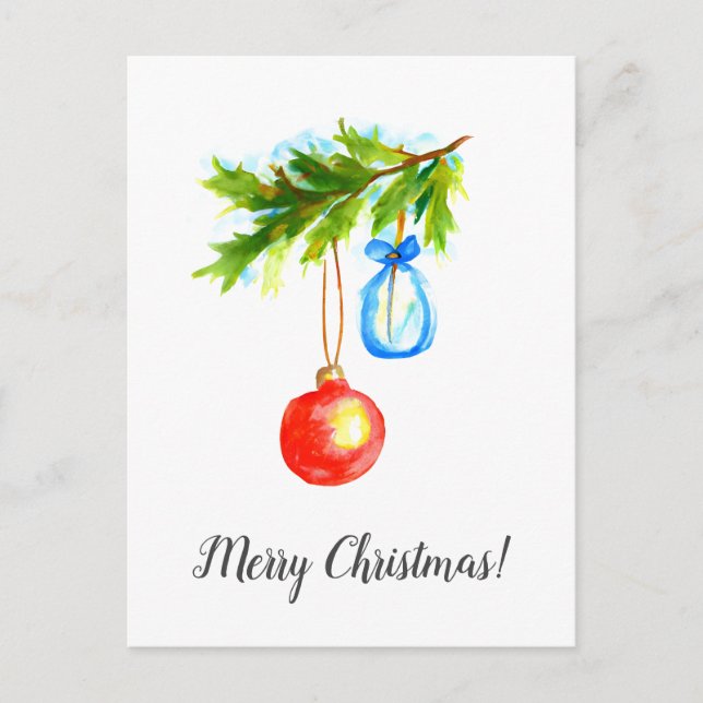 Cartão Postal Christmas Card Merry Christmas Wishes Ornatments   (Frente)