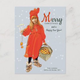 Cartão Postal Christmas Carl Larsson Brita como Iduna CC0124
