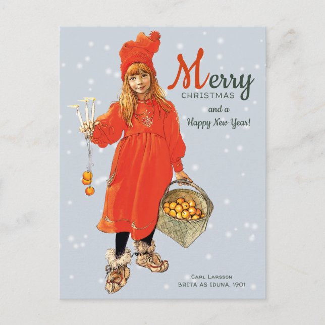Cartão Postal Christmas Carl Larsson Brita como Iduna CC0124 (Frente)