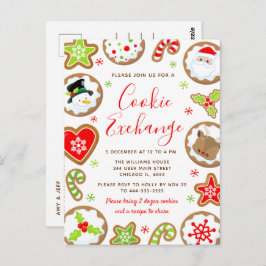 Cartão Postal Christmas Cookie Exchange Red and Green