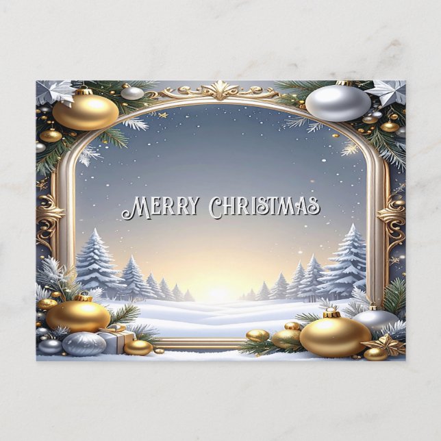 Cartão Postal Christmas Frame Holiday Postcard (Frente)