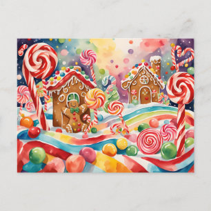 Cartão Postal christmas gingerbis casas postais