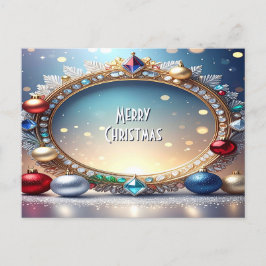 Cartão Postal Christmas Jewel Frame Holiday Postcard