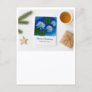 Cartão Postal Christmas Lotus Postcard – Merry Christmas & Happy