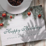 Cartão Postal Christmas Pine Cones | Happy Holidays Greeting<br><div class="desc">Your business logo can be added

Available here:
http://www.zazzle.com/store/selectpartysupplies</div>