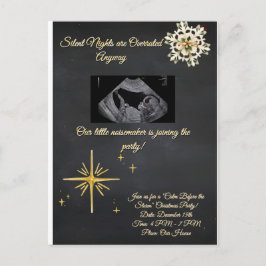 Cartão Postal Christmas Pregnancy Chalkboard Invitation