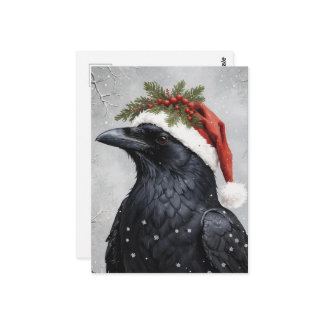 Cartão Postal Christmas Raven